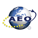 Logotyp certyfikacji AEO dla agencji celnej MMPJ z Gdańska